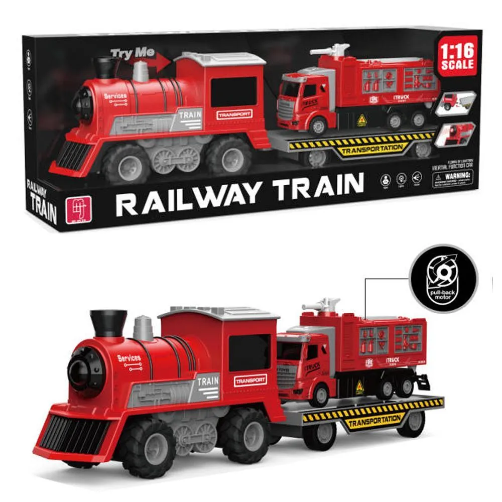 1:16 Scale Light & Music Railway Train - Red Color