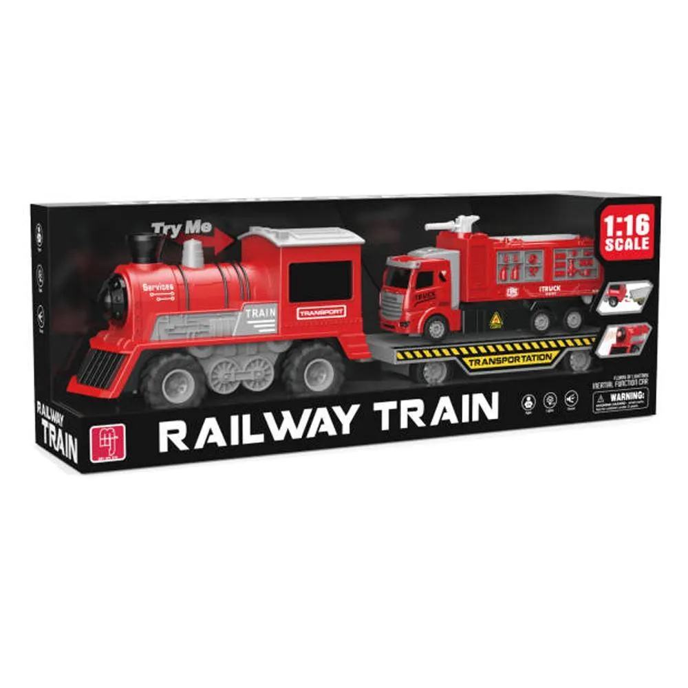 1:16 Scale Light & Music Railway Train - Red Color