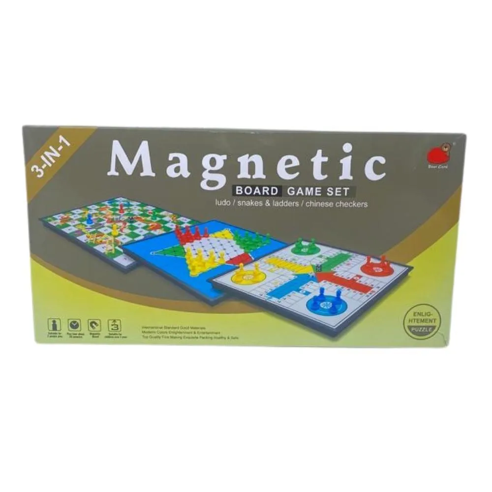 3-in-1 Folding Magnetic Board Game Set