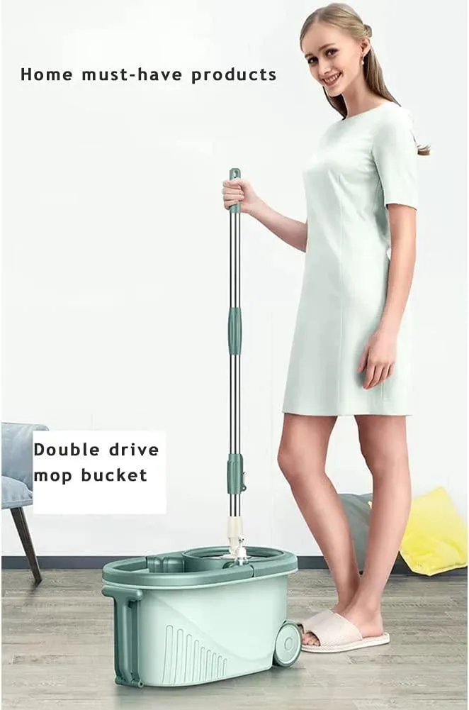 360° Spinning Mop & Bucket Set with Adjustable Handle