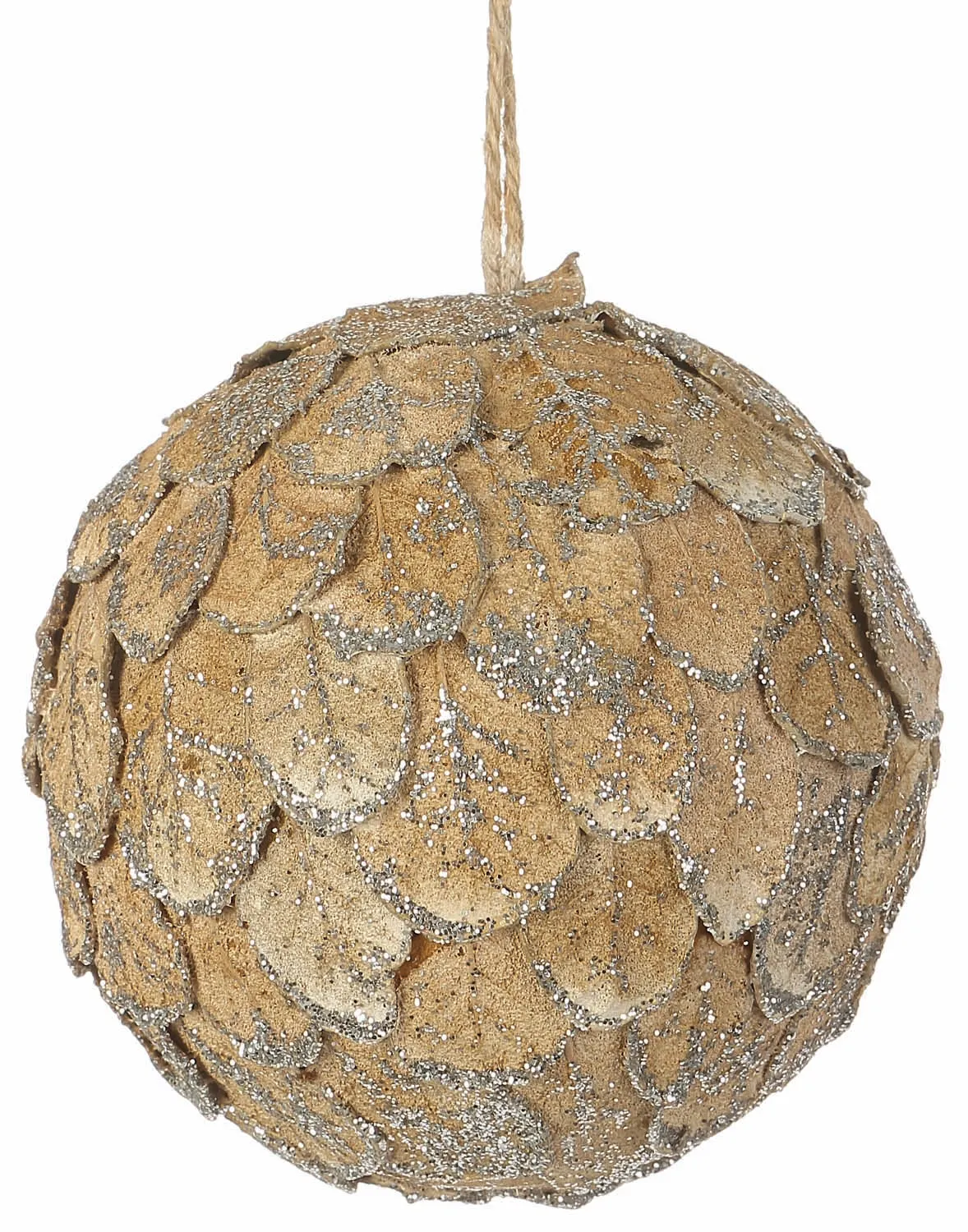 Beige Leaf Ball Ornament