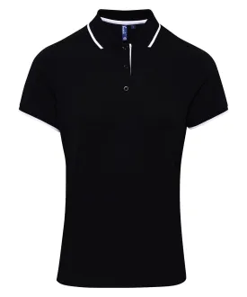 Black/White - Women's contrast Coolchecker® polo