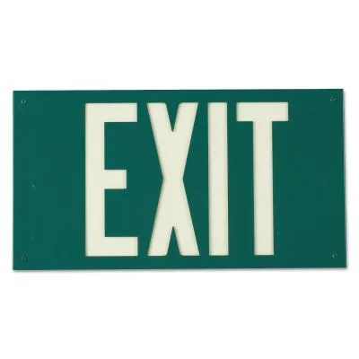 Brady® Glo Exit Signs, Green, 90887