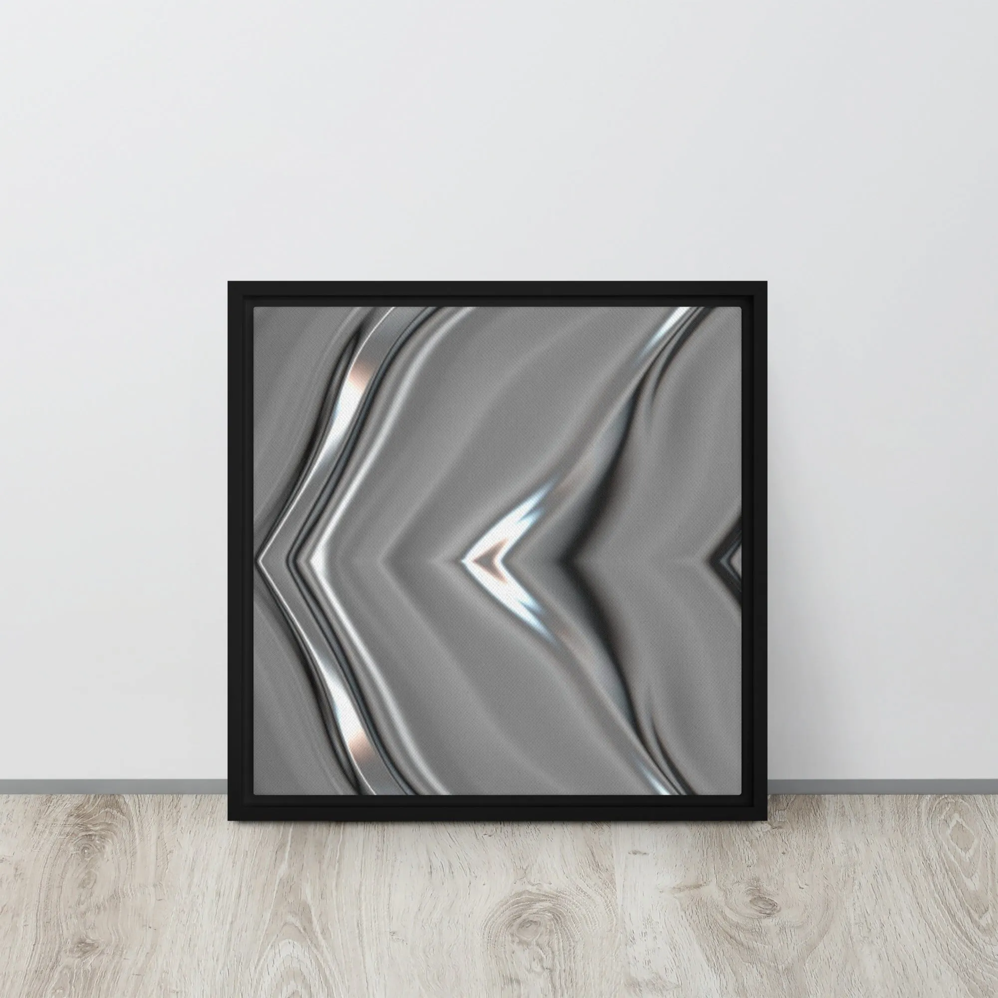 Chrome Ripples Framed Canvas Print