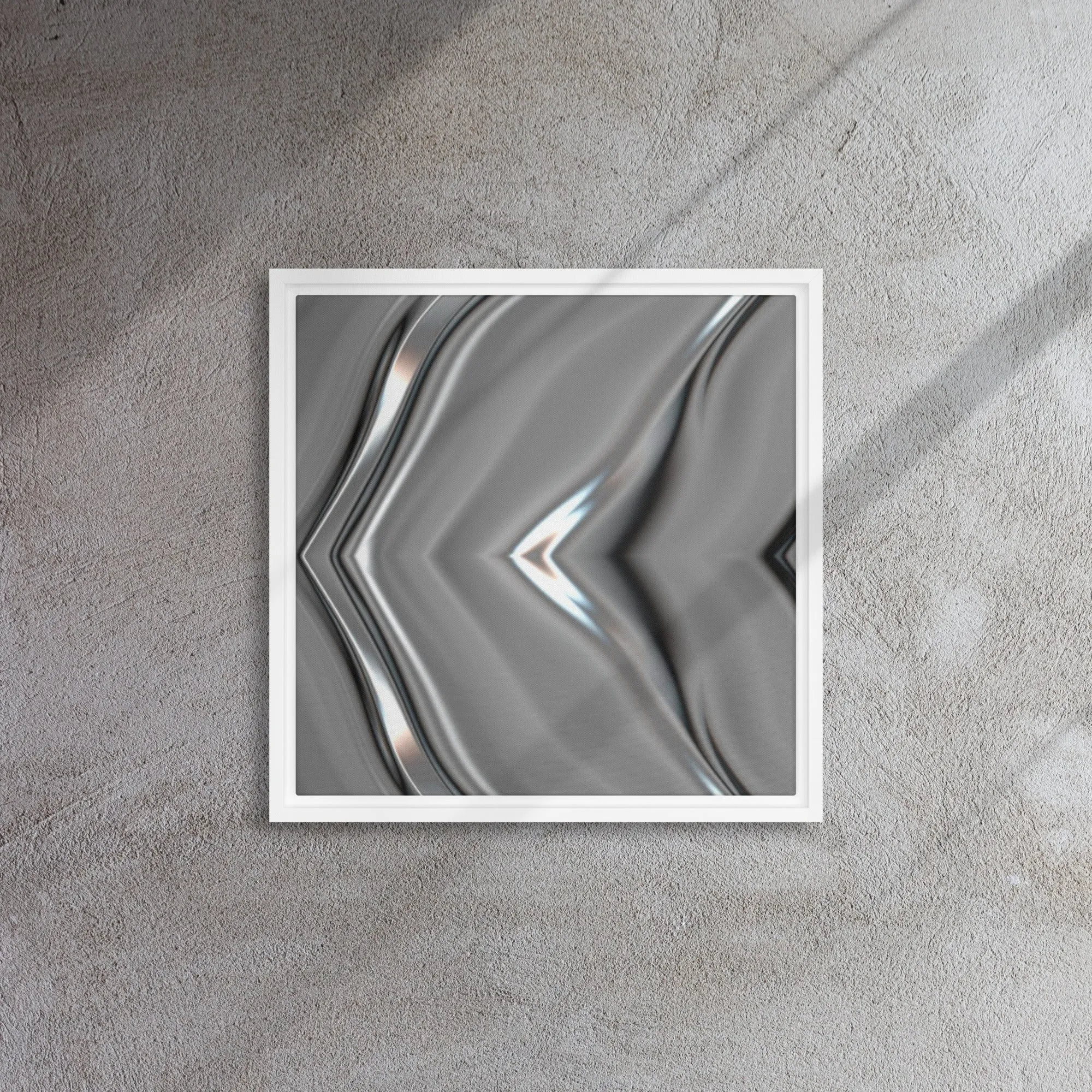 Chrome Ripples Framed Canvas Print