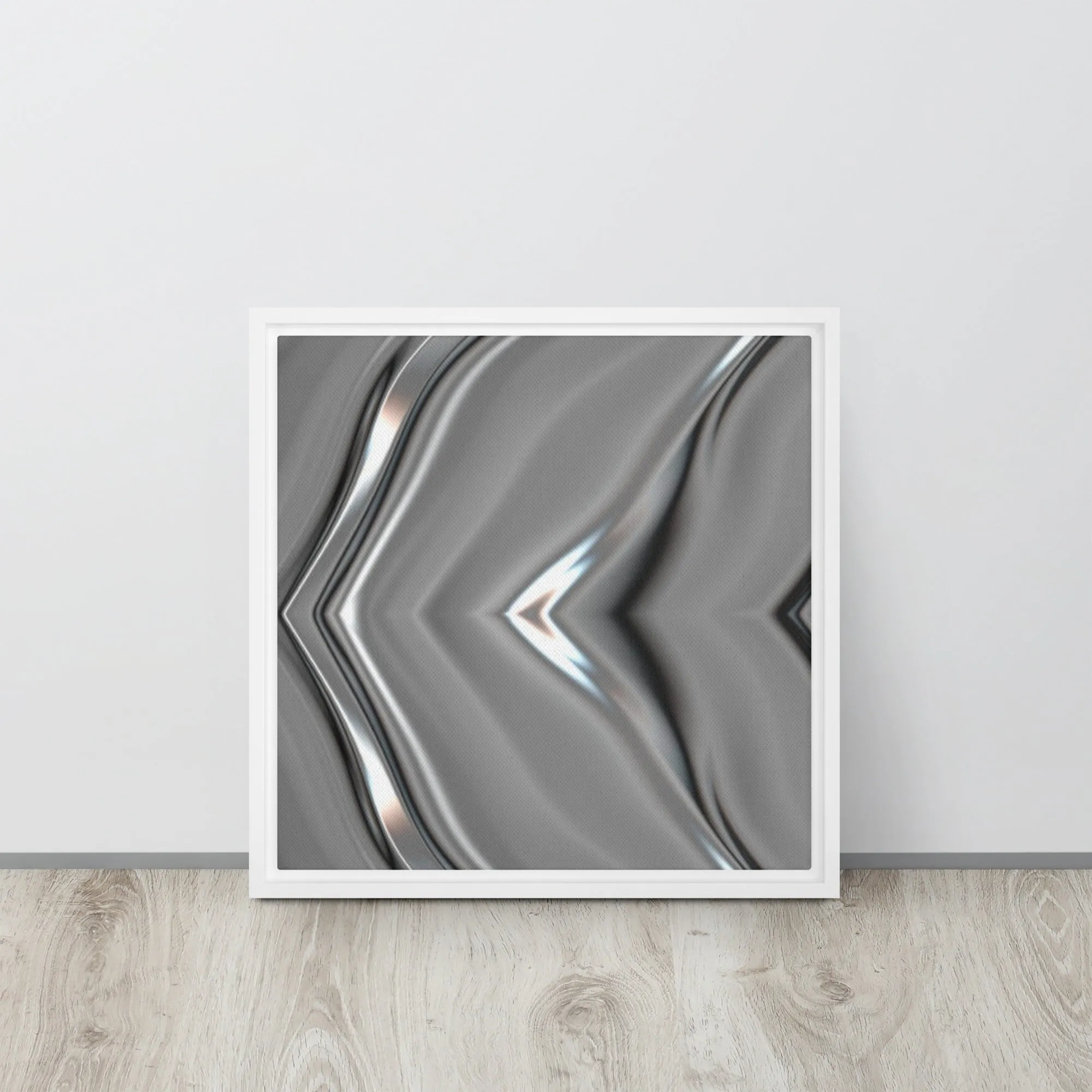 Chrome Ripples Framed Canvas Print