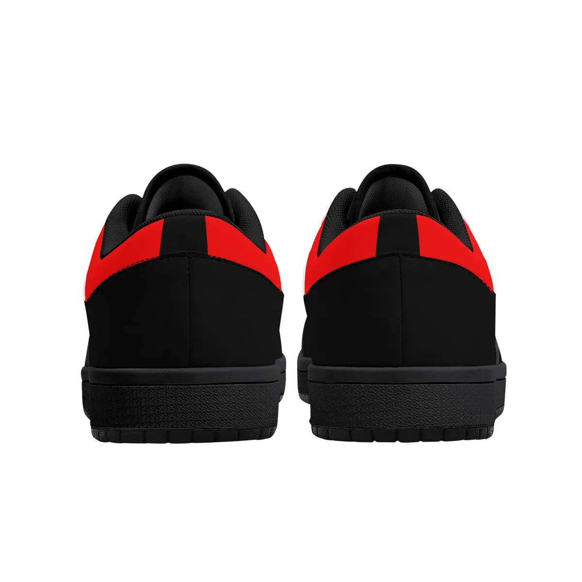 DCYG G4's Black & Red,  Black Sole Low-Top Leather Sneakers