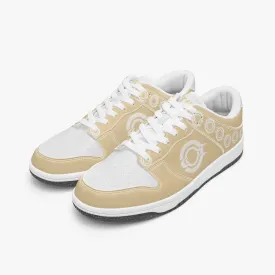 Dunk Stylish Low-Top Leather Sneakers Light Orange-White Logo