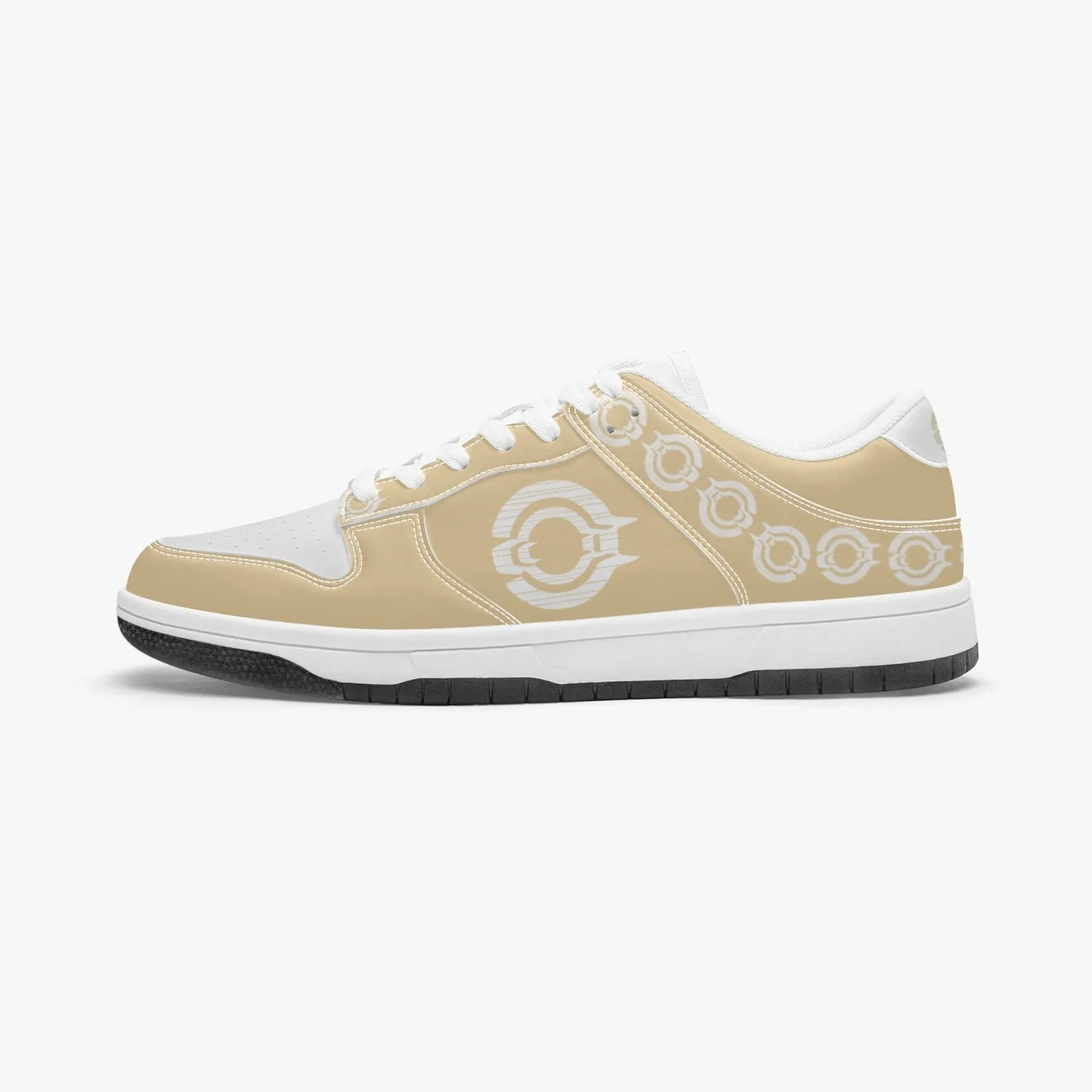 Dunk Stylish Low-Top Leather Sneakers Light Orange-White Logo