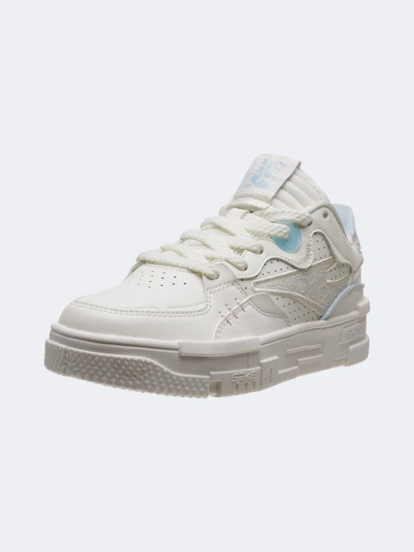 Erke Skateboard Women Lifestyle Shoes White/Blue