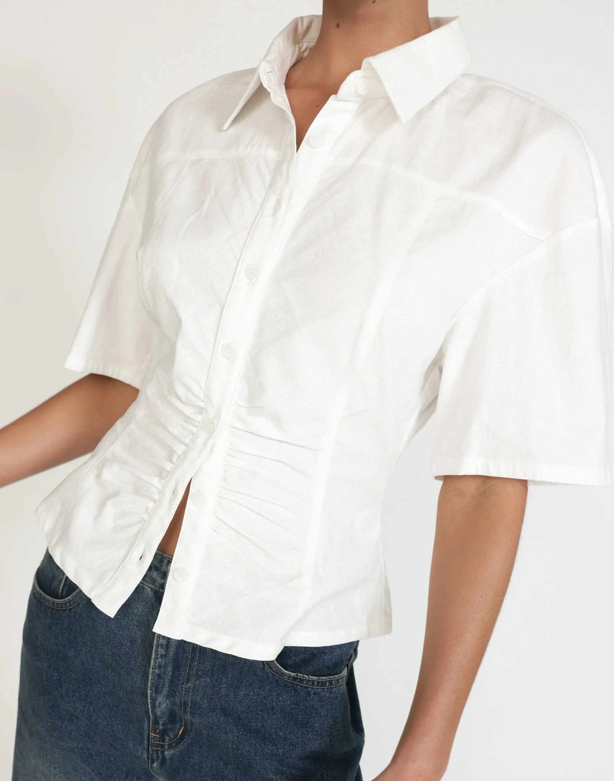 Etta Linen Top (White)