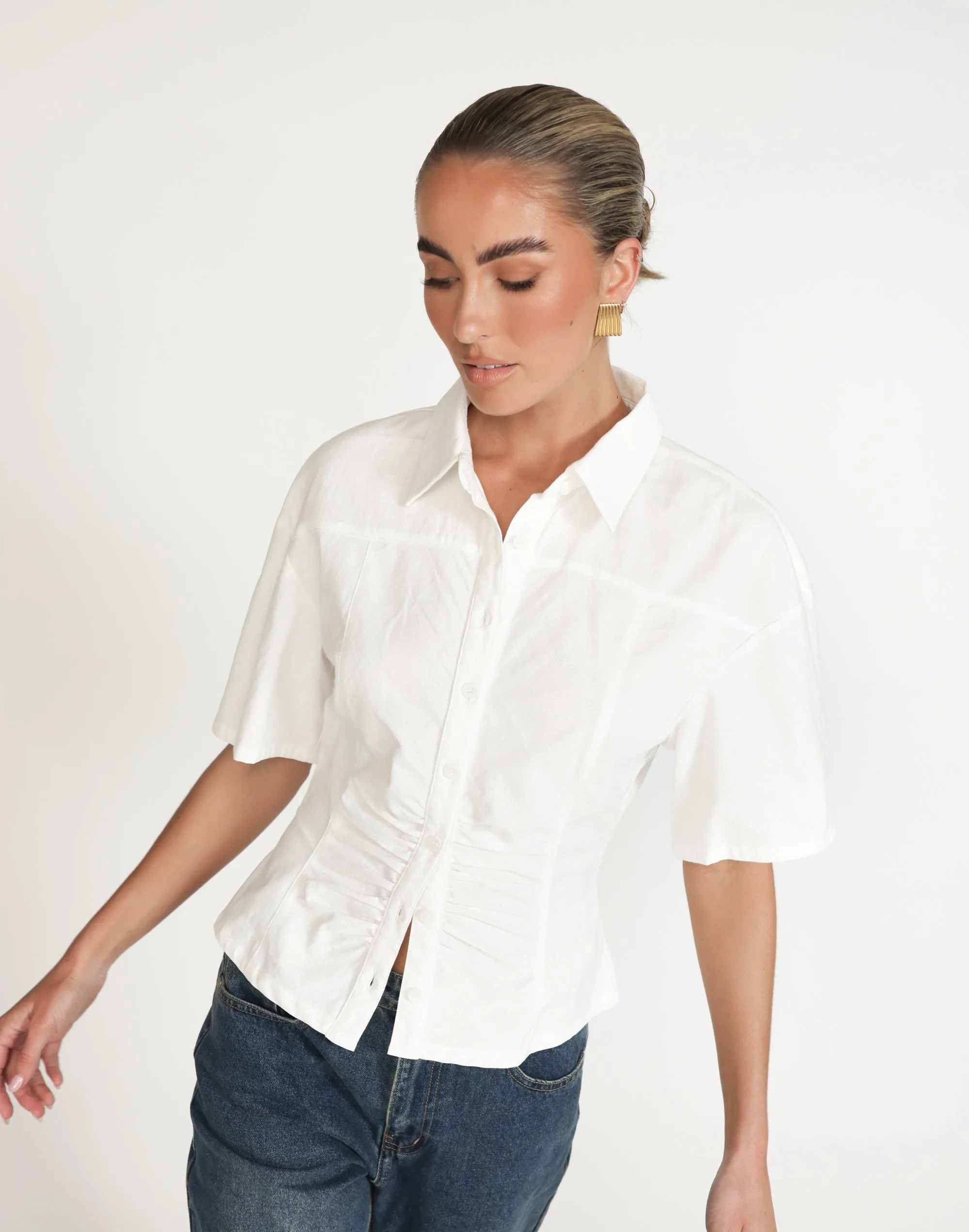 Etta Linen Top (White)