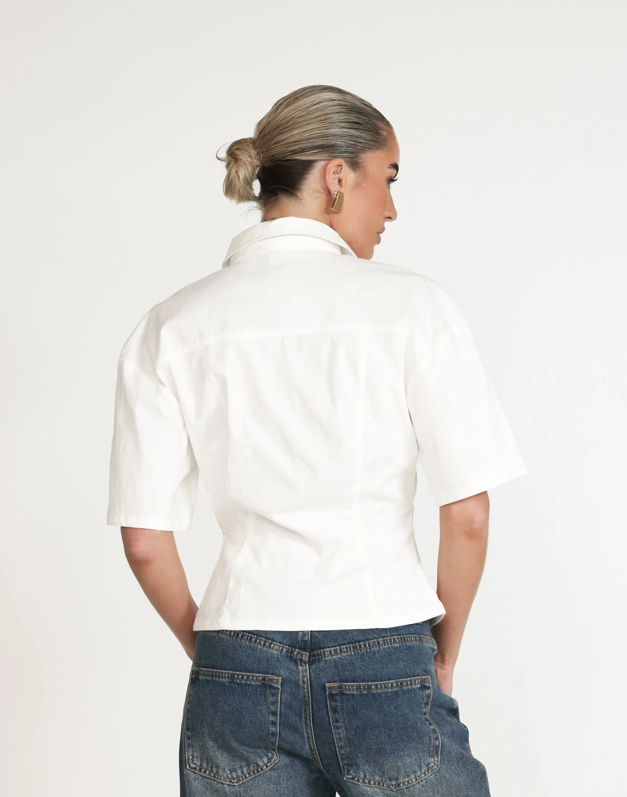 Etta Linen Top (White)