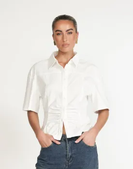 Etta Linen Top (White)