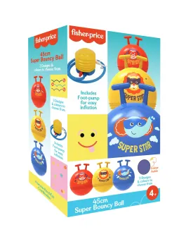 Fisher-Price 45cm Super Bouncy Ball With Pump Assorted Styles