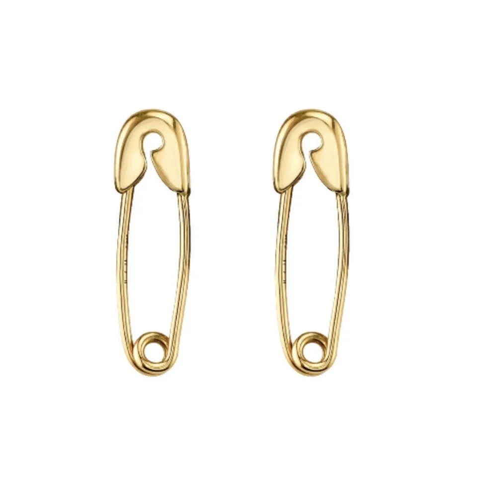 Gold Safety Pin Earring