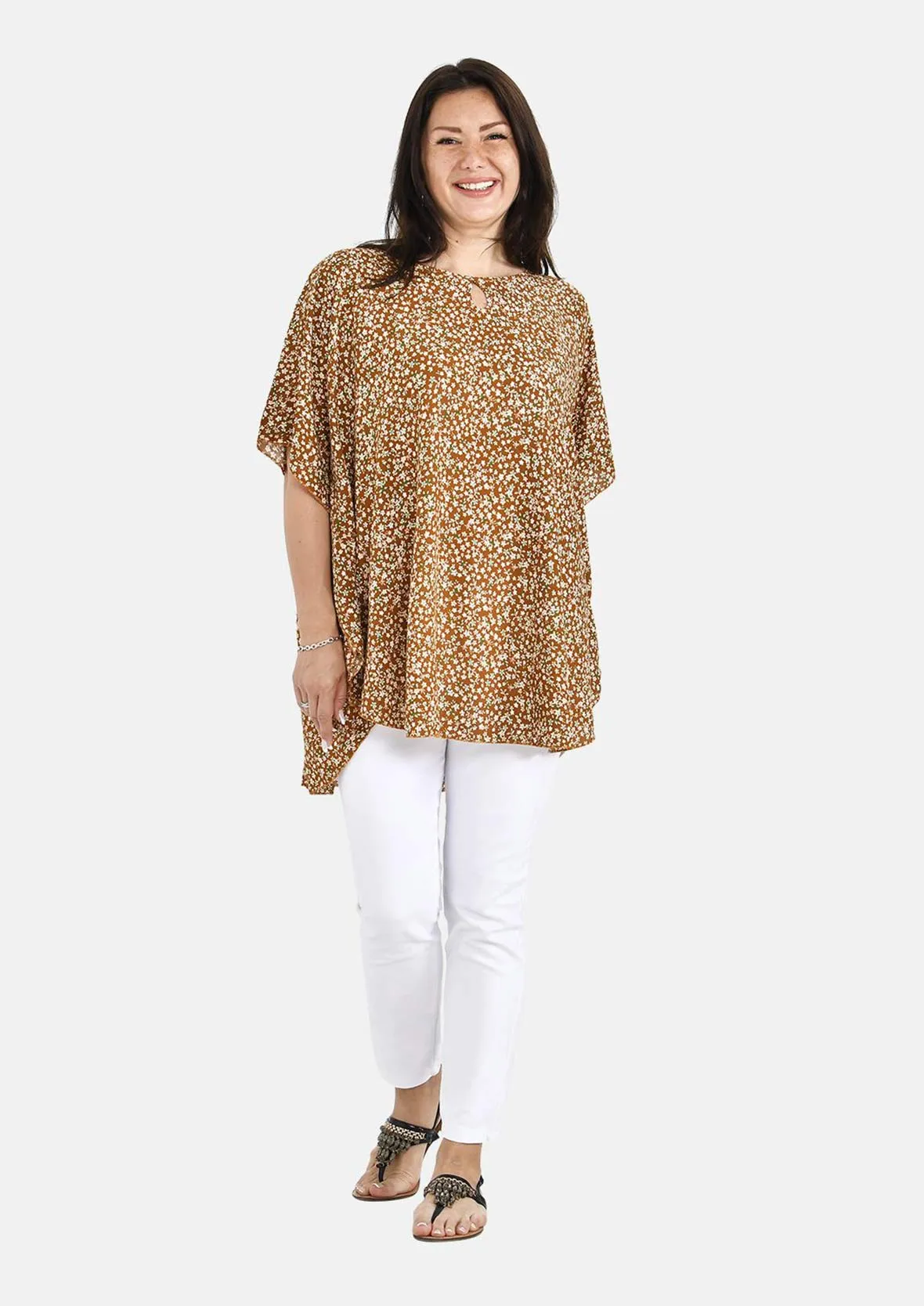 High-Low Hem Printed Top