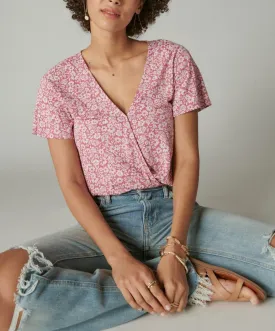 Lucky Brand Printed Surplice Top