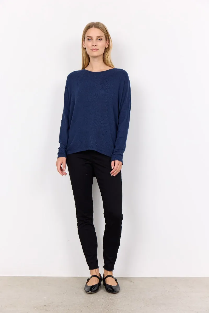 Melange Knit High-Low Top