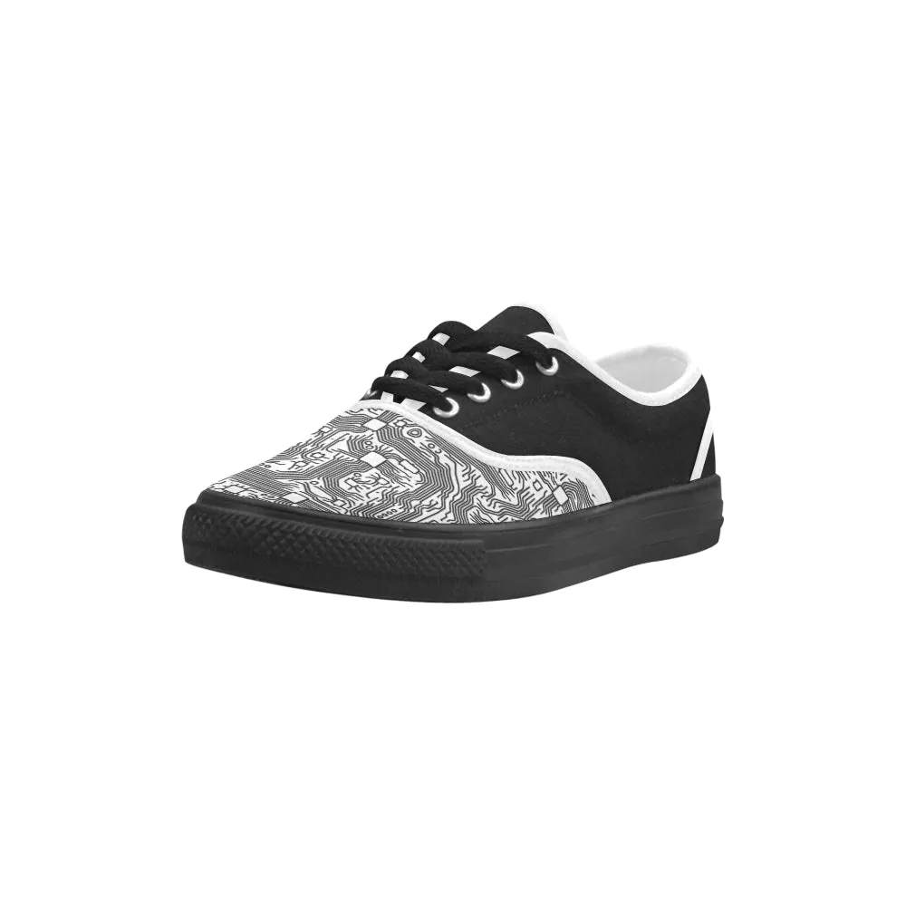 Men's Monochrome Circuit Aries Print Low Top Canvas Shoes