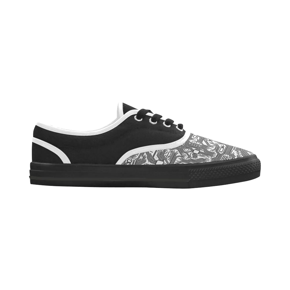 Men's Monochrome Circuit Aries Print Low Top Canvas Shoes