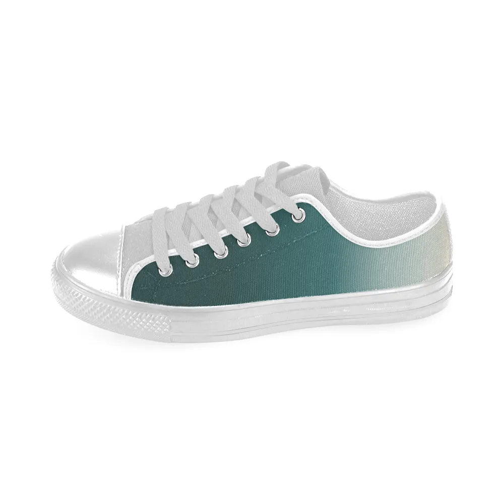 Men's Turquoise Gradient Print Low Top Canvas Shoes