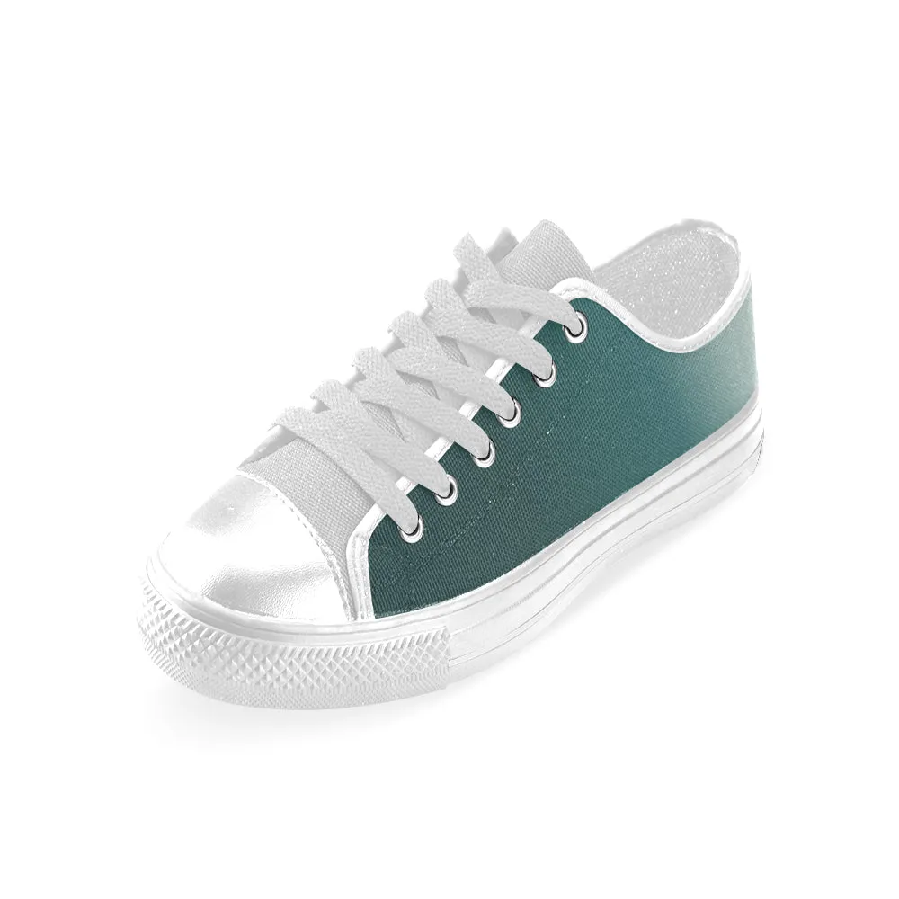 Men's Turquoise Gradient Print Low Top Canvas Shoes