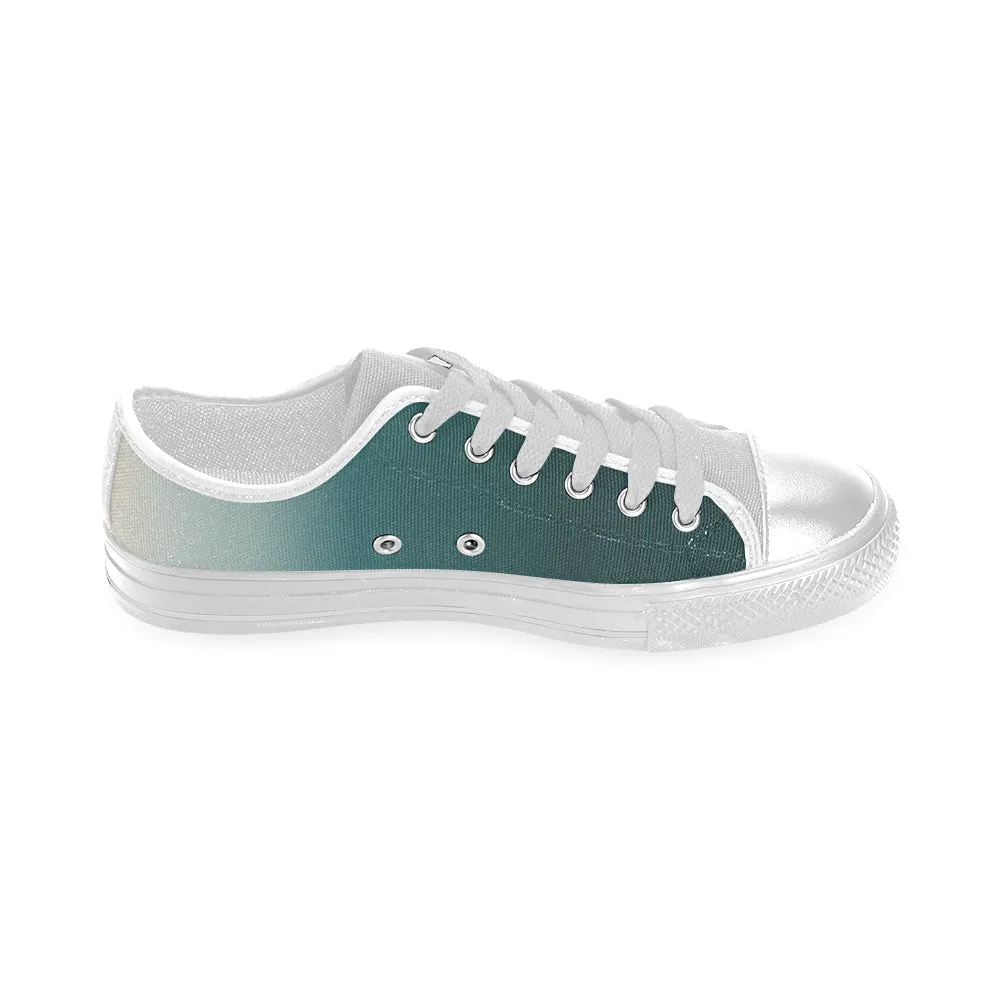 Men's Turquoise Gradient Print Low Top Canvas Shoes