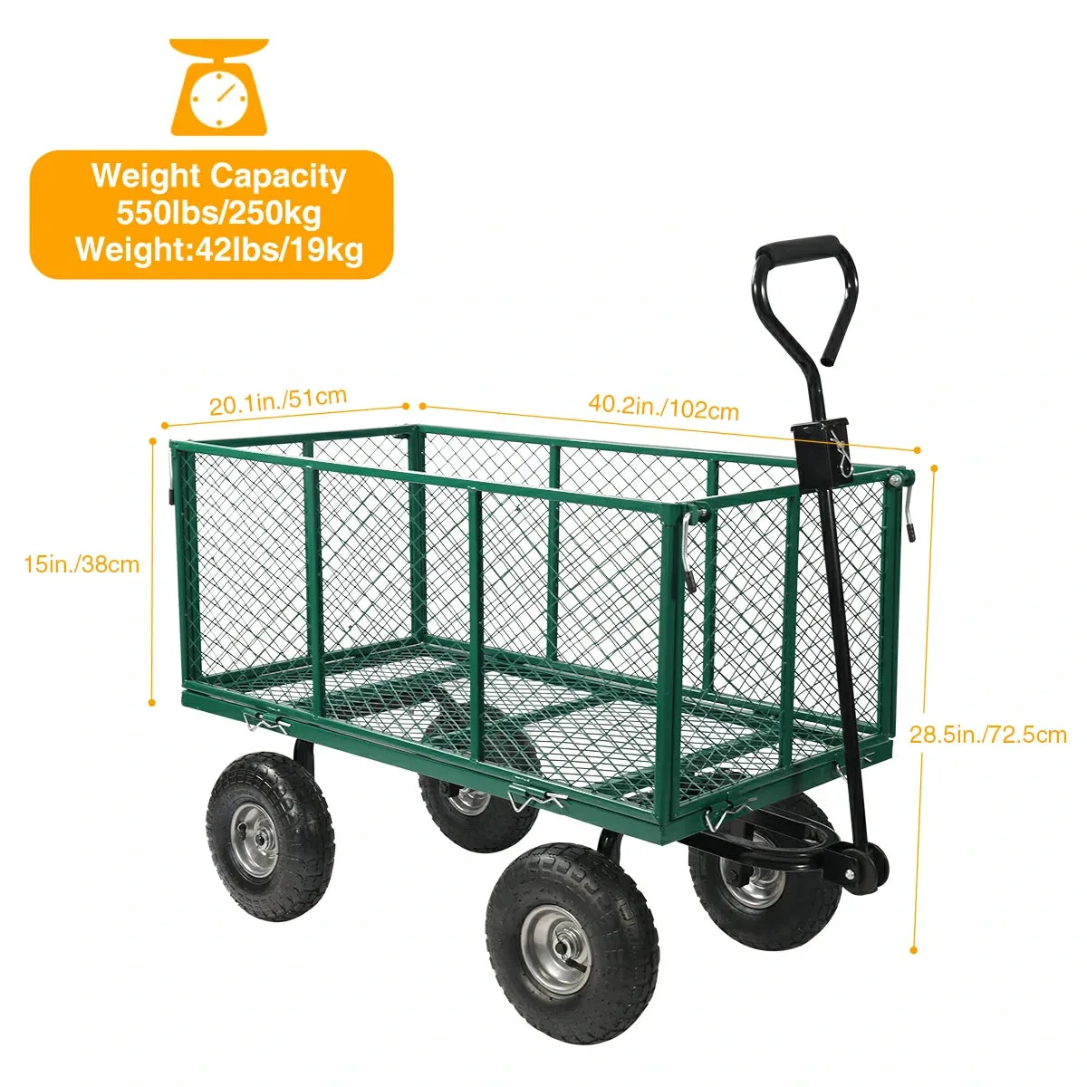 Mesh Steel Garden Cart