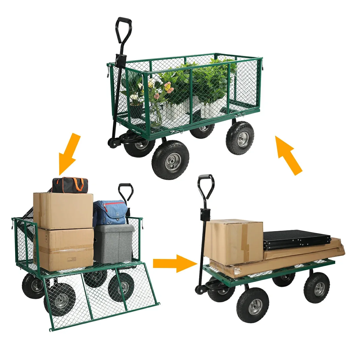 Mesh Steel Garden Cart