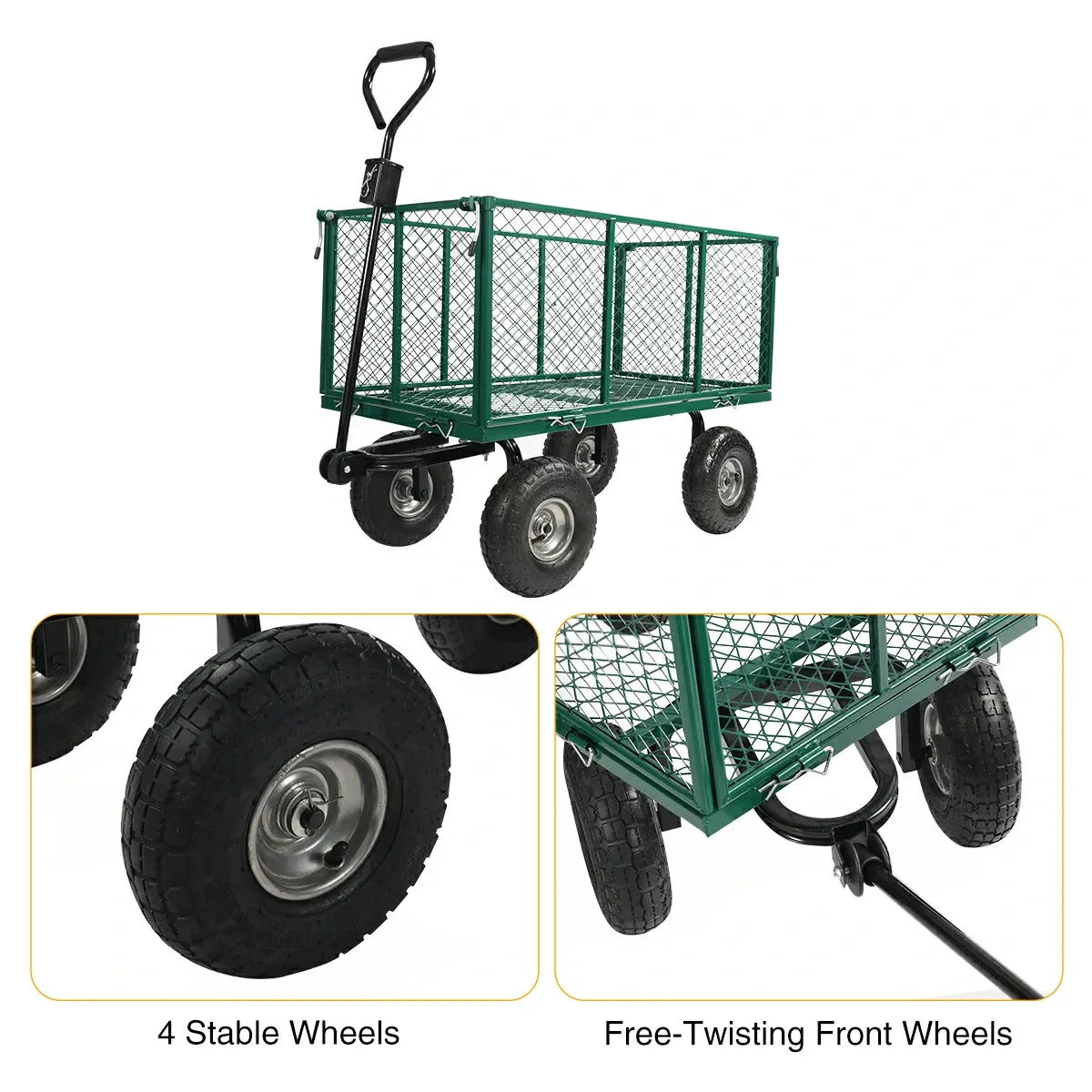 Mesh Steel Garden Cart