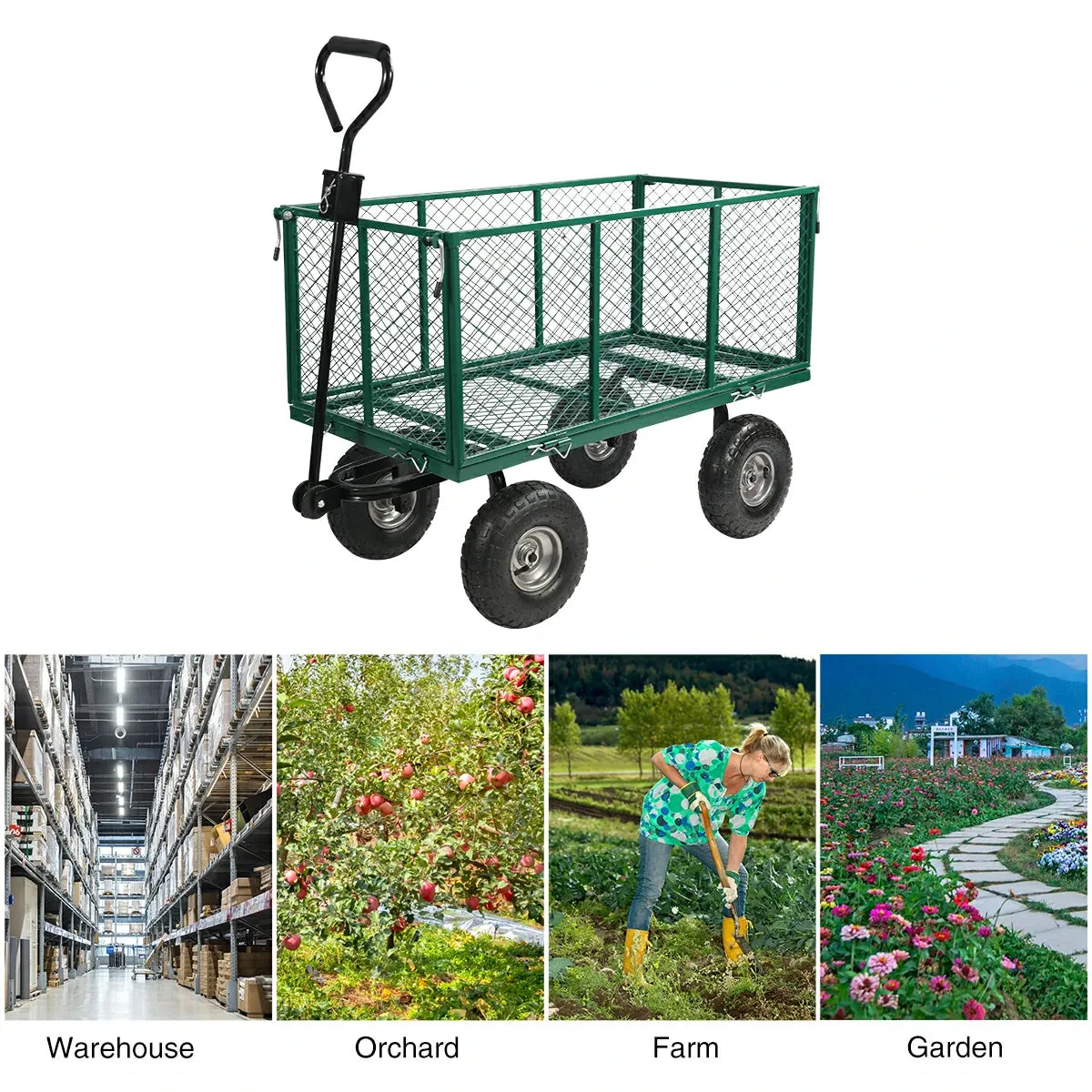 Mesh Steel Garden Cart