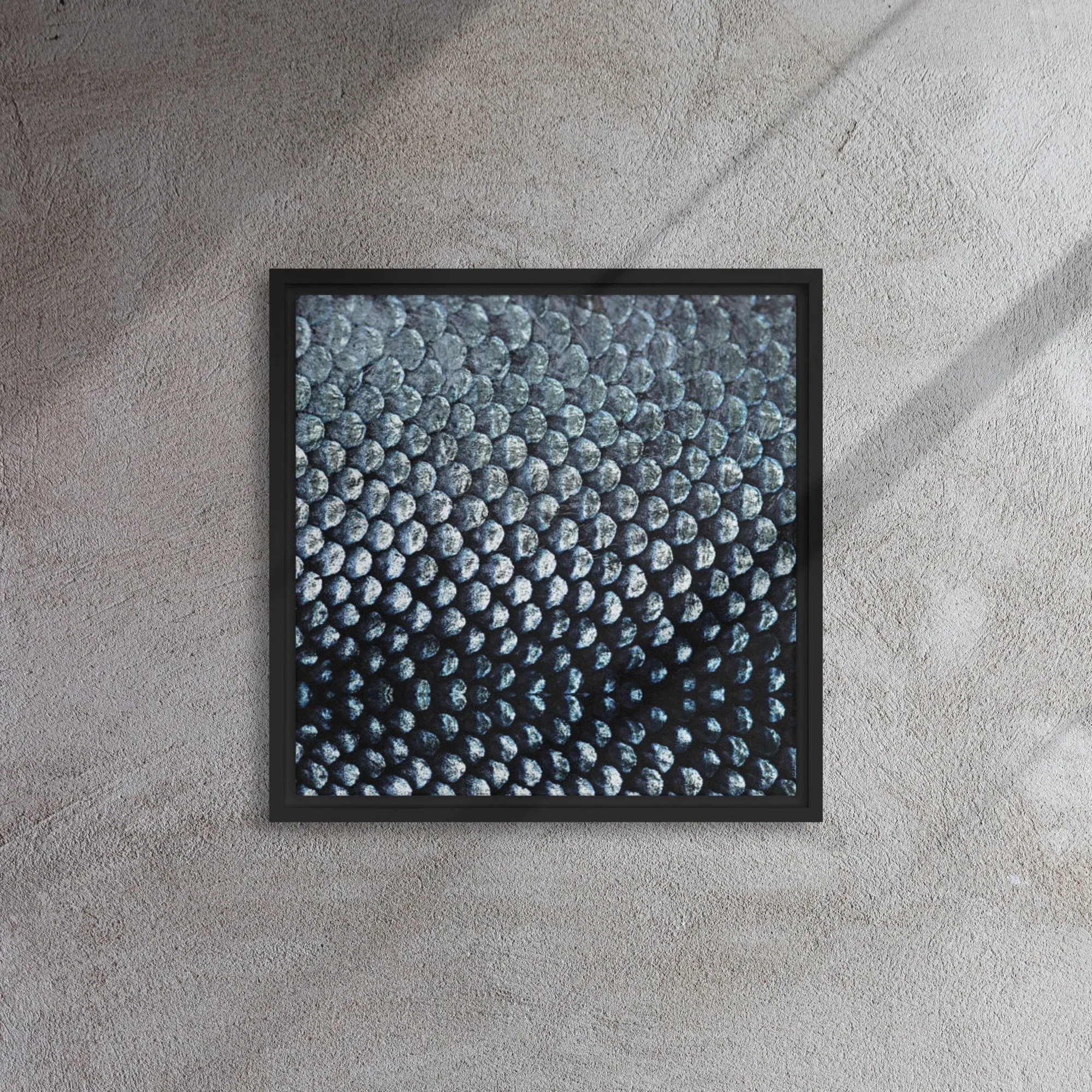 Metallic Scales Framed Canvas Print