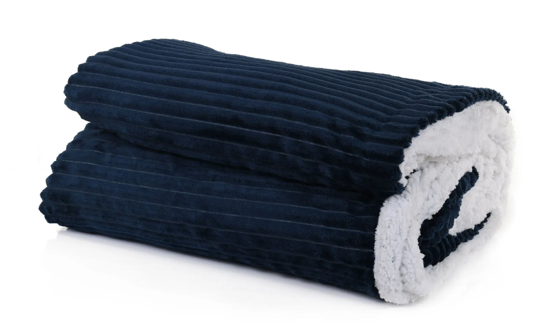 Mintra Home - Sherpa Stripe Flannel Blanket Large (70in x 86in)