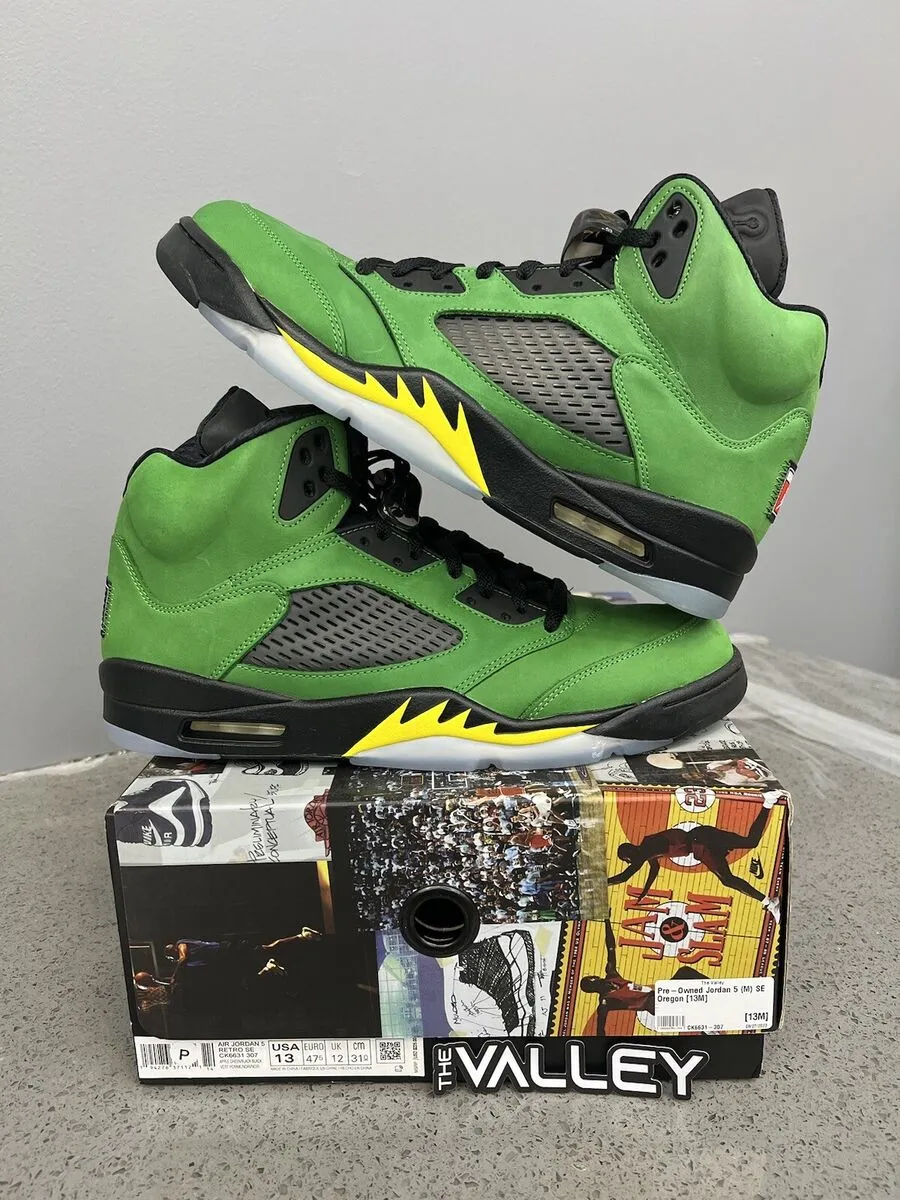 Nike Air Jordan 5 Oregon Ducks Retro Apple Green