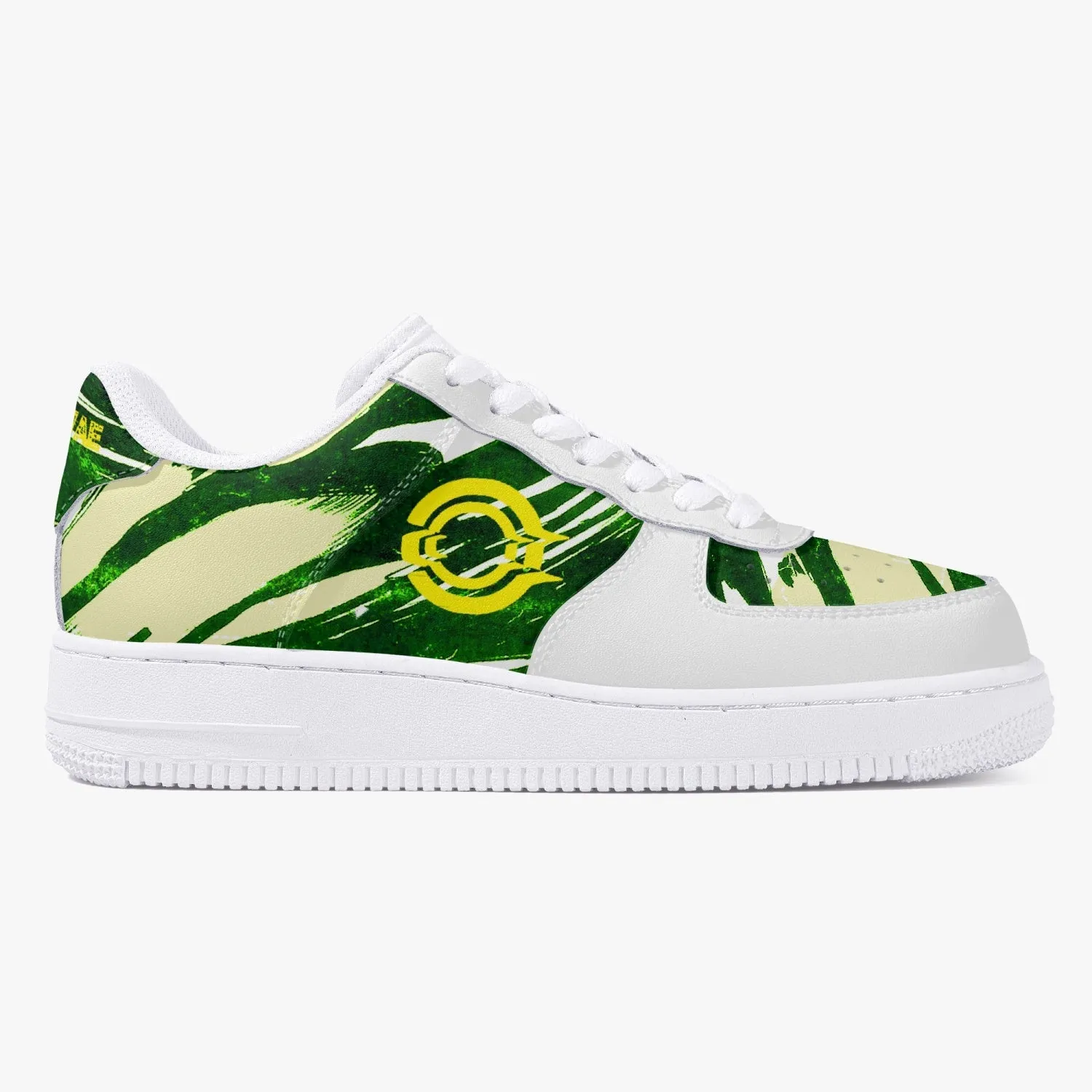 OOTAMAWAE Original Brand  Low-Top Leather Sports Sneakers AIR Green Yellow Cloud