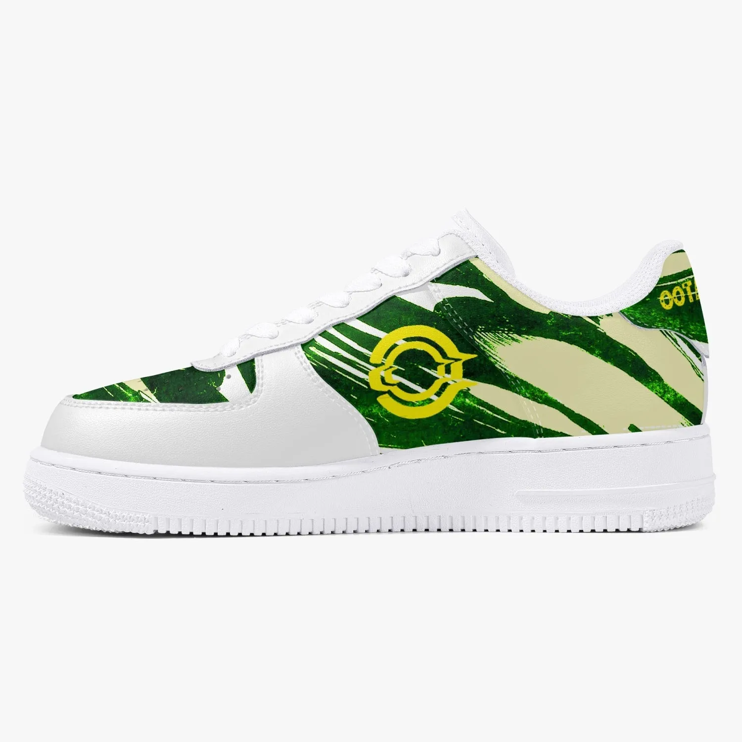 OOTAMAWAE Original Brand  Low-Top Leather Sports Sneakers AIR Green Yellow Cloud