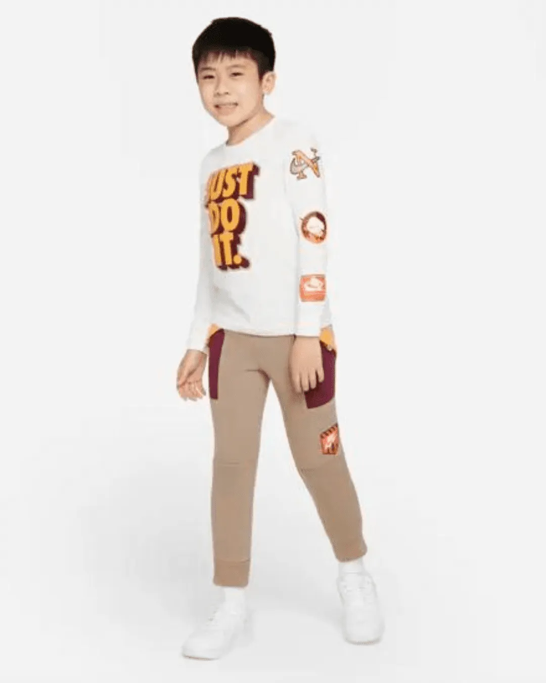 Pantalon Nike Great Outdoors FLC Enfant- Marron/Rouge