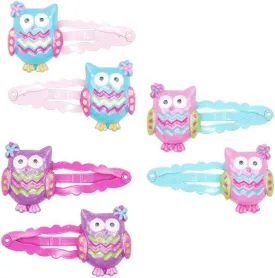 Pink Poppy Resin Pearlised Owl HaiRClip Assorted Styles