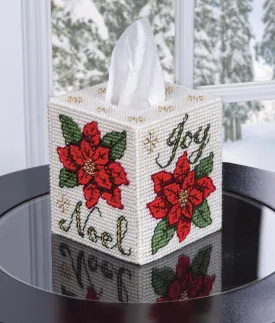 Poinsettia Tissue Box Cover Plastic Canvas Kit