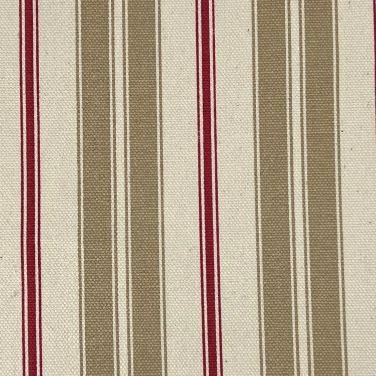 Red & Khaki Umbrella Vertical Stripe Canvas | SKU 7734 #U138