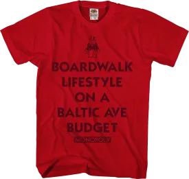 Red Boardwalk Lifestyle Monopoly T-Shirt