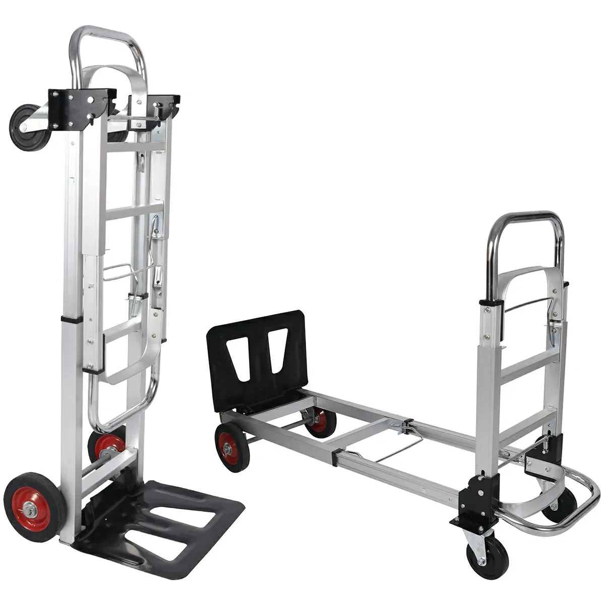 REDCAMP Folding Aluminum 2 in 1 Convertible Hand Truck Dolly