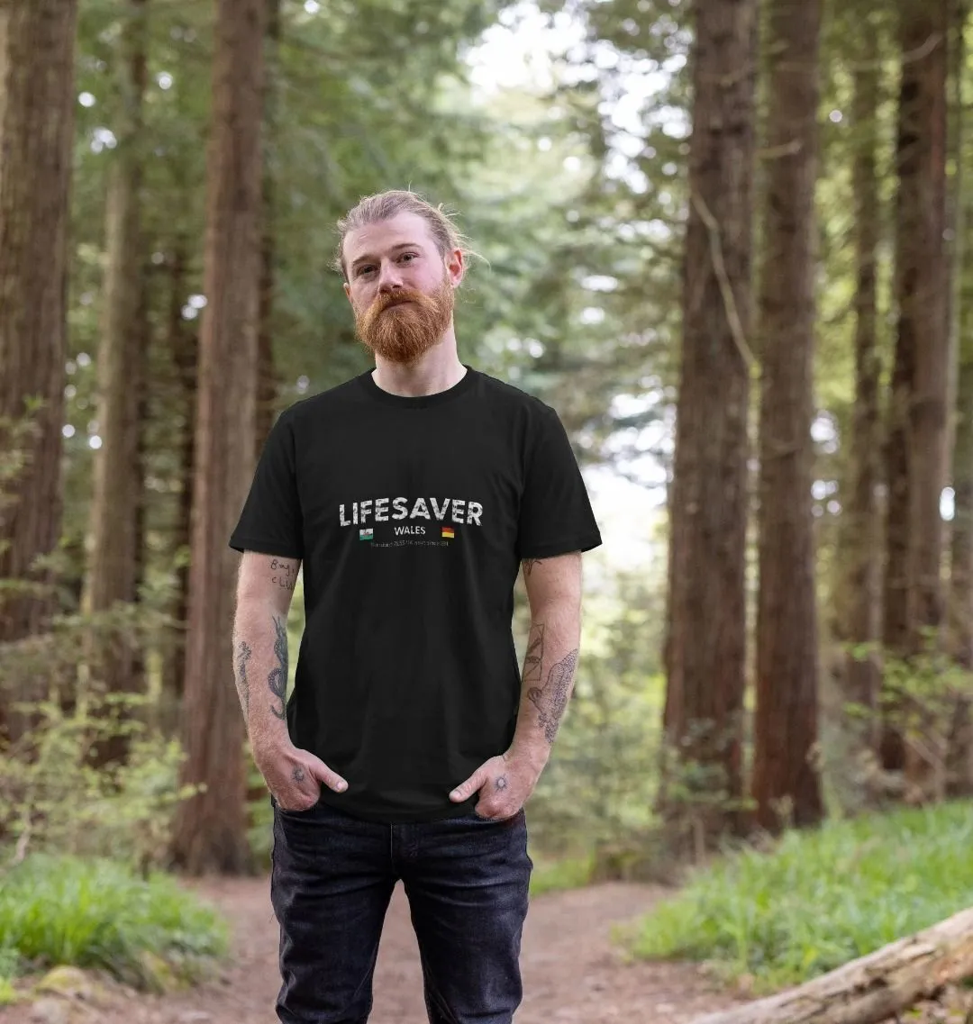 RLSS UK | Lifesaver Wales Men's T-shirt | Short Sleeve Organic Cotton T-shirt