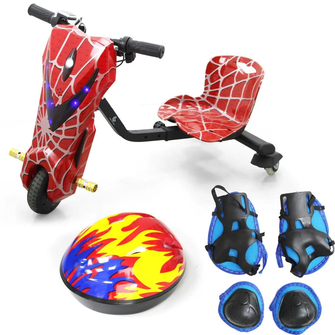 Spider Small Drifting Electric Scooter 6-Inch Tire - Bluetooth Speaker, Multicolor Headlights (Spide