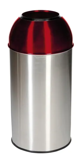 Stainless Steel Recycling Bin with Coloured Domed Lids - 40 Litre