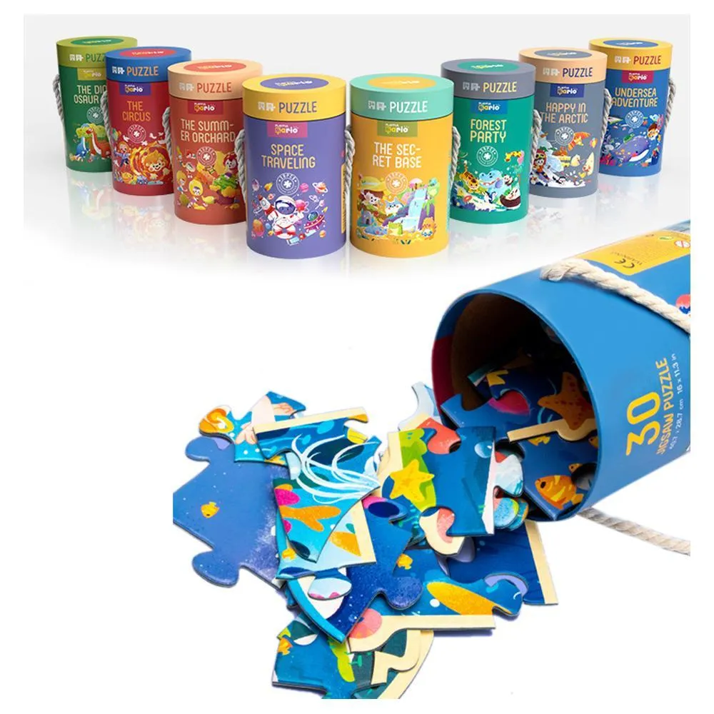 Step into the Spectacular Circus: Engaging 41-Piece Educational Puzzle in Large Cylinder Box