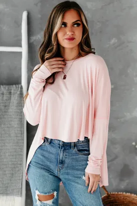 Still My Favorite High-Low Long Sleeve Top (Blush)