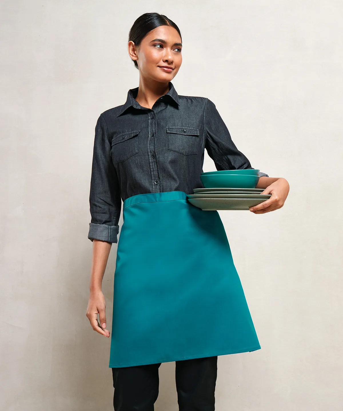 Turquoise - Colours mid-length apron