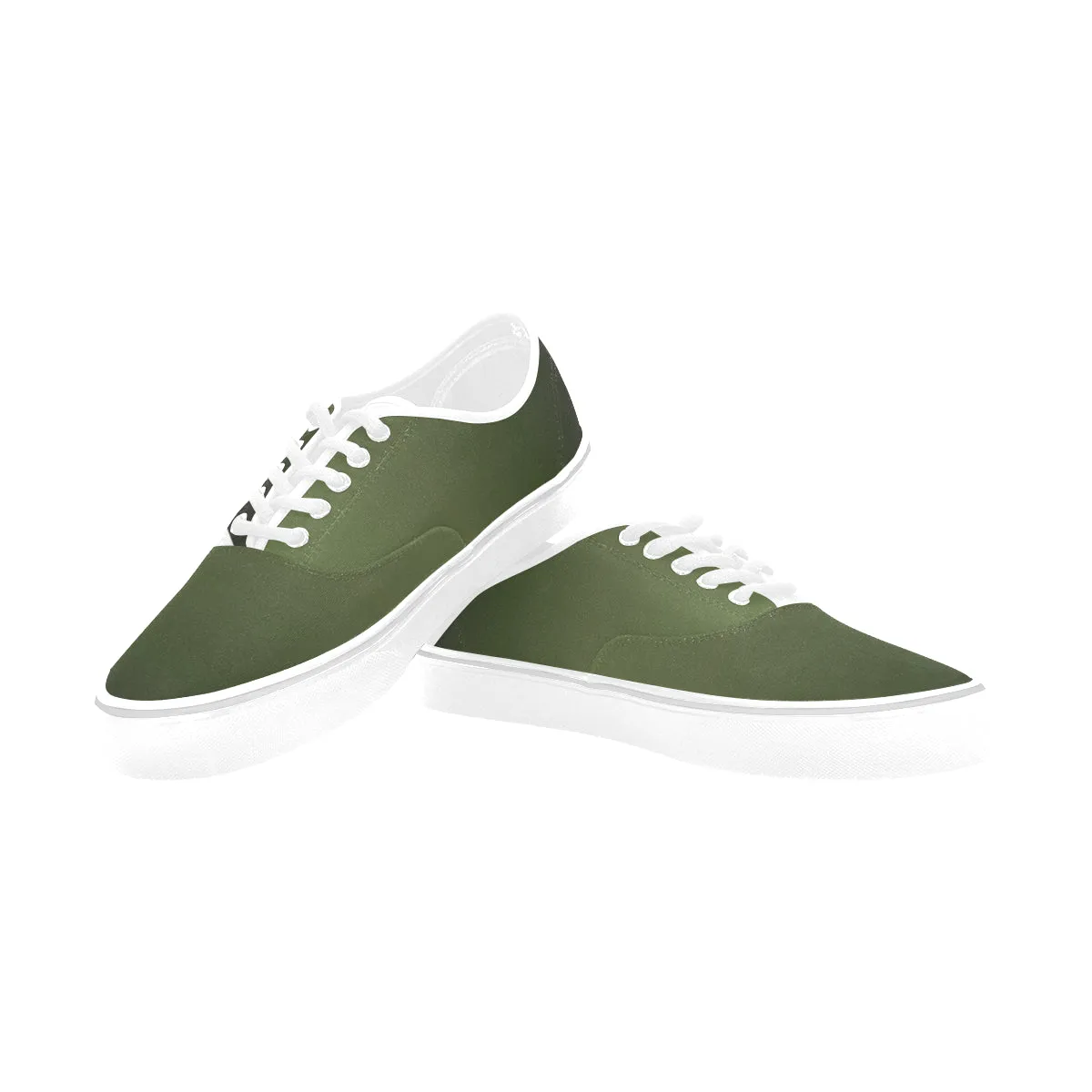 Women's Olive Gradient Print Low Top Canvas Shoes